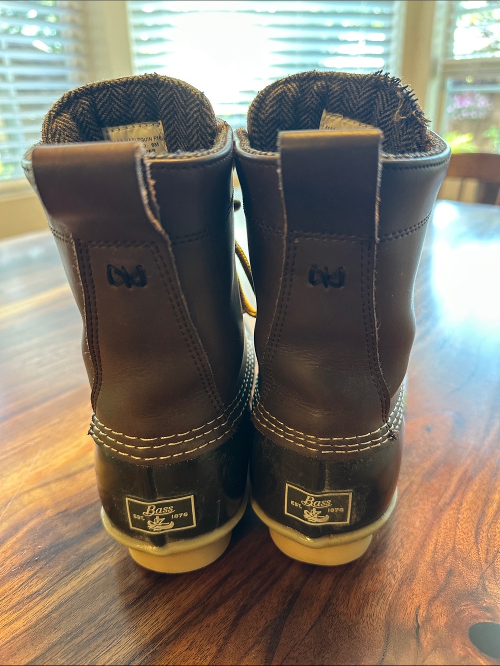 G.H. Bass & Co. Brown and Yellow Lace-Up Duck Boots - Picture 4 of 6